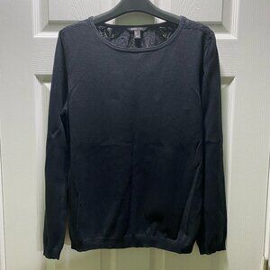 Mango - Black Lace Back Sweater - Medium